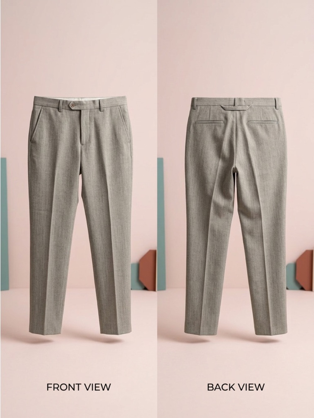 Vakko Men's Slim Dress Chinos in Light Gray